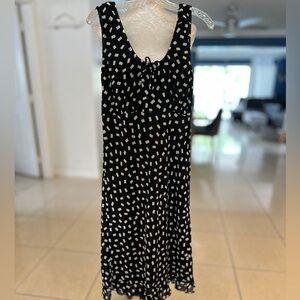 Nicole Black and White Scoop Neck Maxi Dress